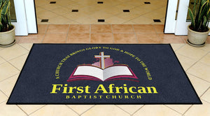 First African Missionary Baptist Church 3 X 5 Rubber Backed Carpeted HD - The Personalized Doormats Company