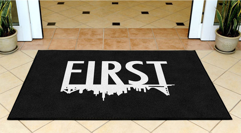 FIRST CLOTHING BOX 3 x 5 Rubber Backed Carpeted - The Personalized Doormats Company