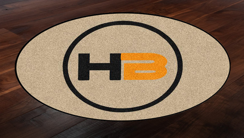 HB 2 x 3 Rubber Backed Carpeted HD Round - The Personalized Doormats Company