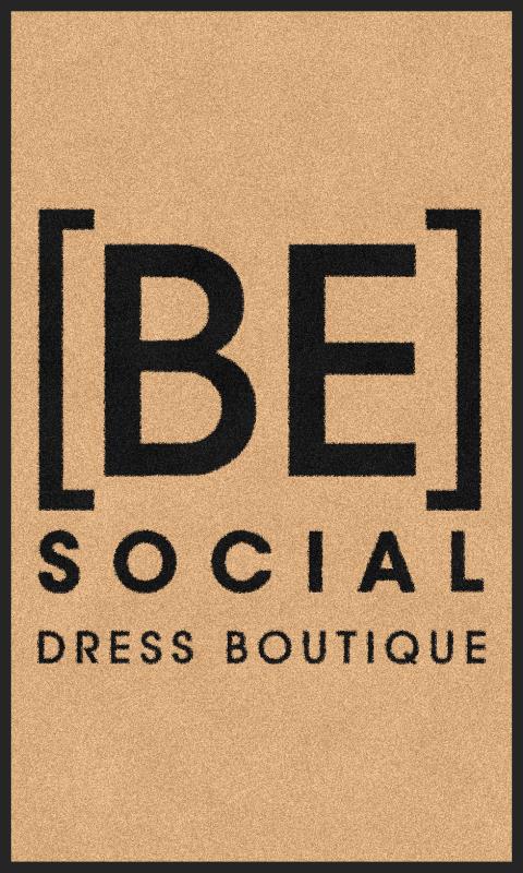 Be Social Dress Boutique (Front Door) 3 X 5 Rubber Backed Carpeted - The Personalized Doormats Company