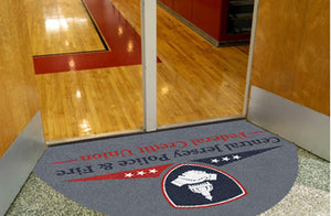 Central Jersey Police & Fire 4 X 6 Rubber Backed Carpeted HD Half Round - The Personalized Doormats Company