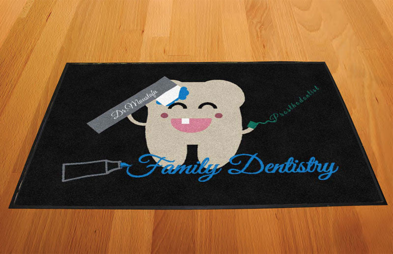 Family Dentistry 2 X 3 Rubber Backed Carpeted HD - The Personalized Doormats Company