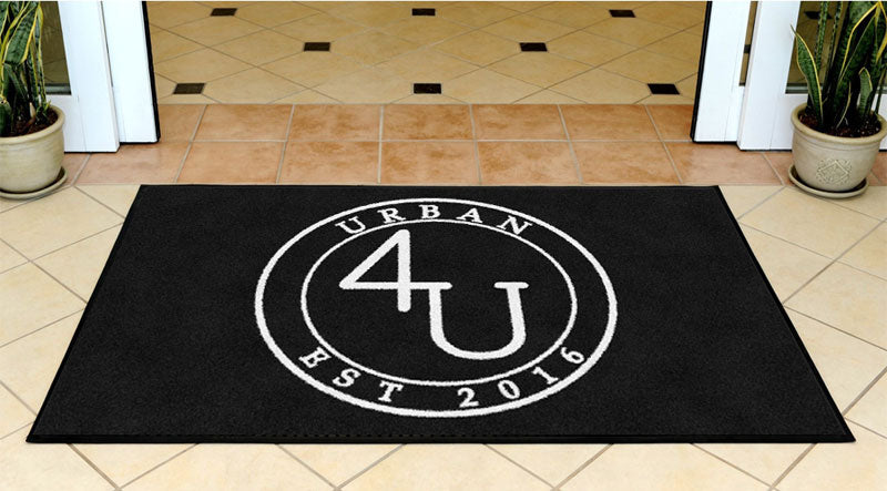 4U Ranch logo 3 X 5 Rubber Backed Carpeted - The Personalized Doormats Company