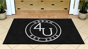 4U Ranch logo 3 X 5 Rubber Backed Carpeted - The Personalized Doormats Company