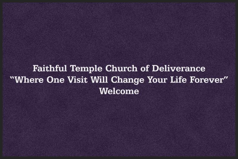 Faithful Temple Church of Deliverance 4 X 6 Rubber Backed Carpeted HD - The Personalized Doormats Company