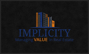 Implicity Management.com 3 X 5 Rubber Backed Carpeted HD - The Personalized Doormats Company