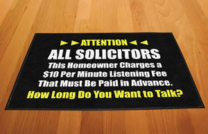 ATTENTION ALL SOLICITORS 2 X 3 Rubber Backed Carpeted HD - The Personalized Doormats Company