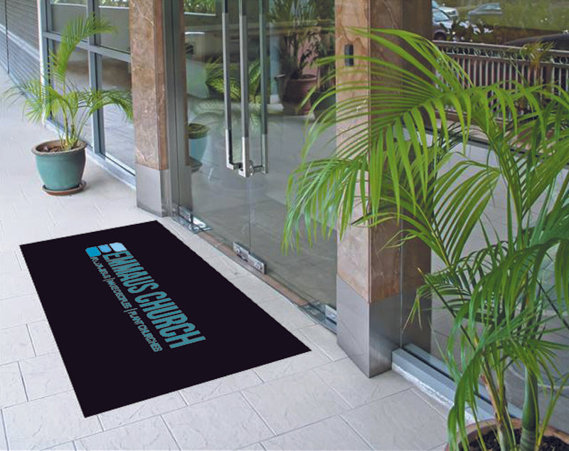 Emmaus Church 4 x 8 Rubber Scraper - The Personalized Doormats Company