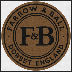 Farrow & Ball Doormat 4 X 4 Rubber Backed Carpeted HD Round - The Personalized Doormats Company