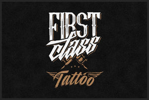 First Class Tattoo 2 X 3 Rubber Backed Carpeted HD - The Personalized Doormats Company