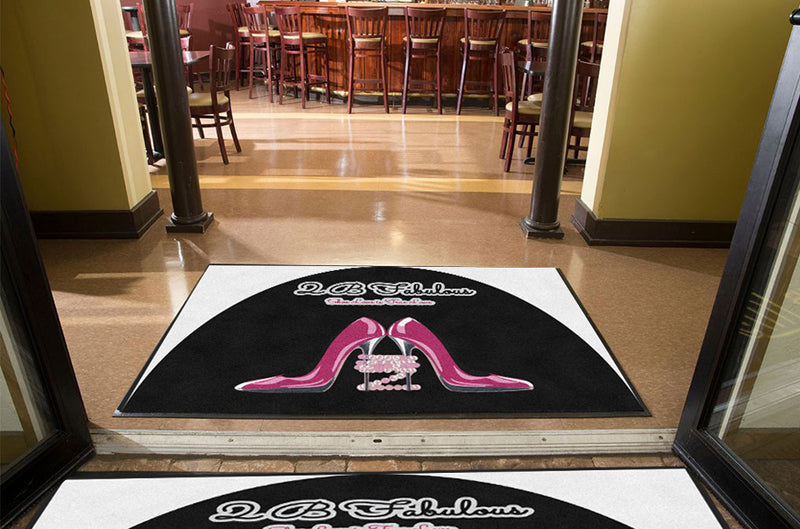 2B Fabulous 4 X 6 Rubber Backed Carpeted HD Half Round - The Personalized Doormats Company