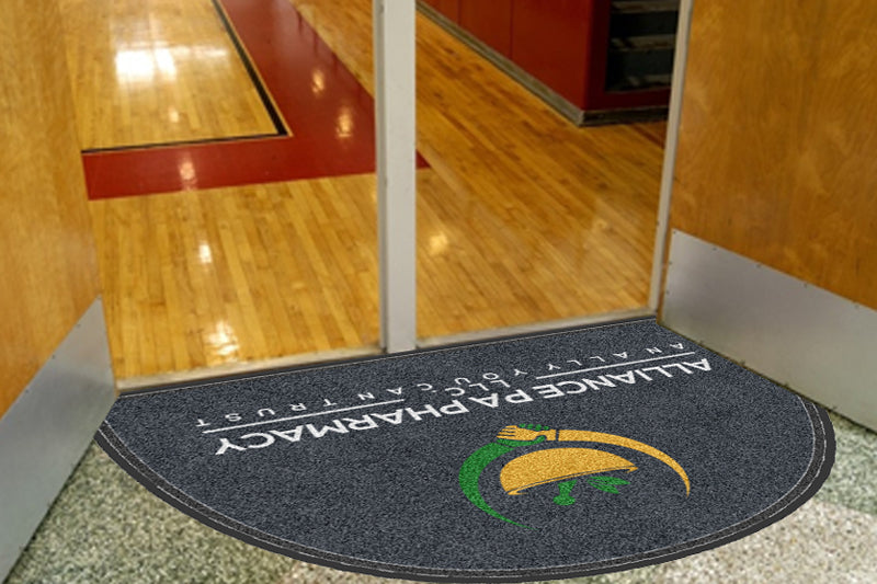 Alliance PA Pharmacy § 4 X 6 Rubber Backed Carpeted HD Custom Shape - The Personalized Doormats Company