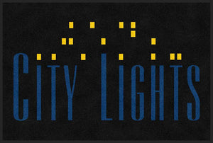 City Lights - Large 4 x 6 Rubber Backed Carpeted HD - The Personalized Doormats Company