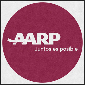 Aarp Round 5 X 5 Rubber Backed Carpeted HD Round - The Personalized Doormats Company
