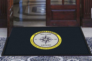de Florez Welcome Aboard Mat (US Navy) 3 X 5 Rubber Scraper - The Personalized Doormats Company