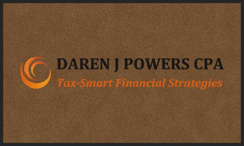 DAREN J POWERS CPA 3 X 5 Rubber Backed Carpeted HD - The Personalized Doormats Company