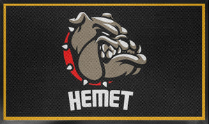 Hemet High 3X5 Black Bright Gold Border