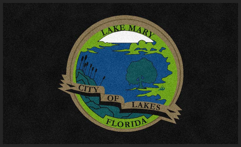 CITY OF LAKE MARY 3 X 5 Rubber Backed Carpeted HD - The Personalized Doormats Company