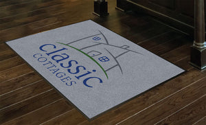 Classic Cottages - Silver 3 X 4 Rubber Backed Carpeted HD - The Personalized Doormats Company