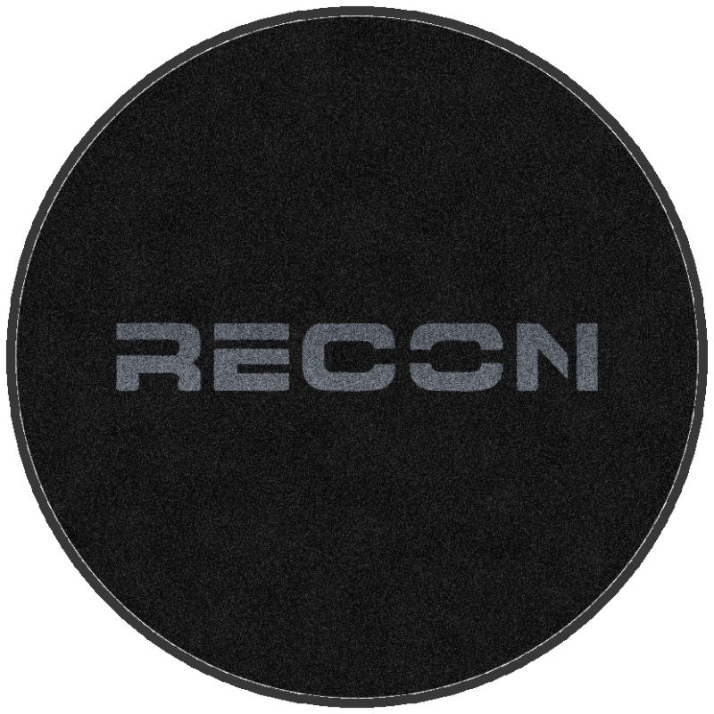 Black and White Circular Rug 3 X 3 Rubber Backed Carpeted HD Round - The Personalized Doormats Company
