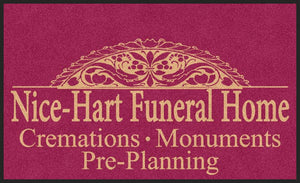 HART FUNERAL HOME 3 X 5 Rubber Backed Carpeted - The Personalized Doormats Company