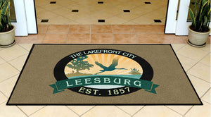 CITY OF LEESBURG 3 X 5 Rubber Backed Carpeted HD - The Personalized Doormats Company