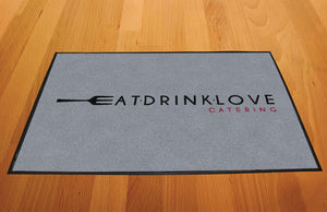 Eat Drink Love Catering 2 X 3 Rubber Backed Carpeted HD - The Personalized Doormats Company