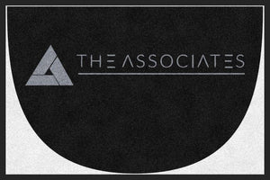 Associates logo 2 2 X 3 Rubber Backed Carpeted HD Half Round - The Personalized Doormats Company