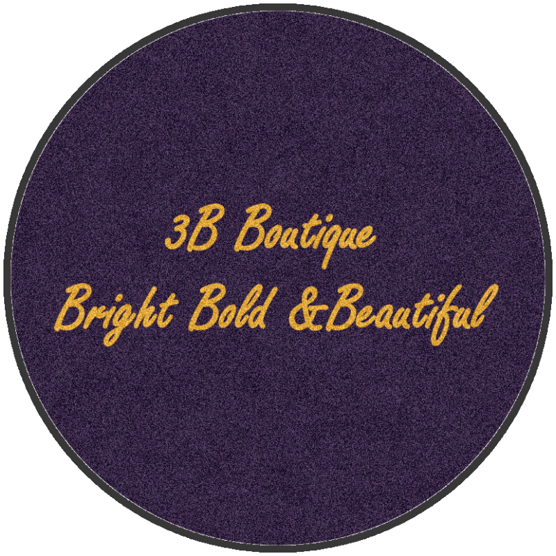 3B Boutique 6 X 6 Rubber Backed Carpeted HD Custom Shape - The Personalized Doormats Company