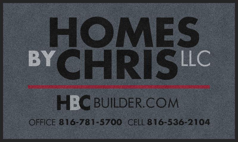 Homes by Chris 3 x 5 Rubber Backed Carpeted HD - The Personalized Doormats Company