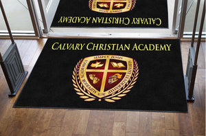 Calvary Christian Academy Floor Mat 4 x 6 Rubber Backed Carpeted HD - The Personalized Doormats Company