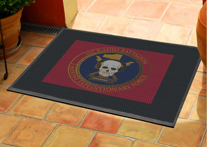 1st Radio Battalion 2.5 X 3 Rubber Scraper - The Personalized Doormats Company