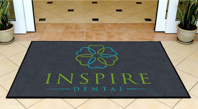 Inspire Dental PLLC 3 X 5 Rubber Backed Carpeted HD - The Personalized Doormats Company