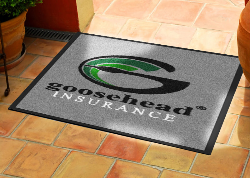 Goosehead Logo Mat 2 x 3 Rubber Backed Carpeted - The Personalized Doormats Company