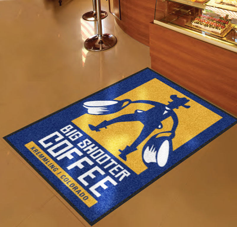 Big Shooter Coffee 3 X 5 Rubber Backed Carpeted HD - The Personalized Doormats Company