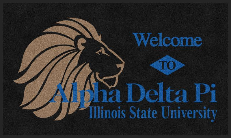 Alpha Delta Pi 3 X 5 Rubber Backed Carpeted - The Personalized Doormats Company