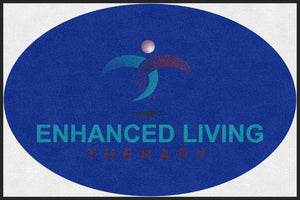 Enhanced Living Therapy 4 X 6 Rubber Backed Carpeted HD Round - The Personalized Doormats Company