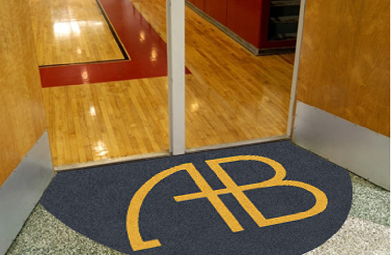 AB 4 X 6 Rubber Backed Carpeted HD Half Round - The Personalized Doormats Company