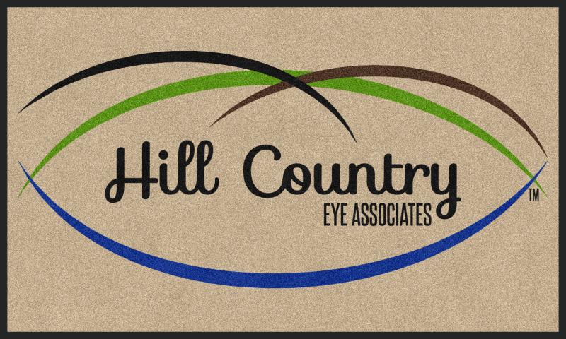 Hill Country Eye Associates 3 x 5 Rubber Backed Carpeted HD - The Personalized Doormats Company