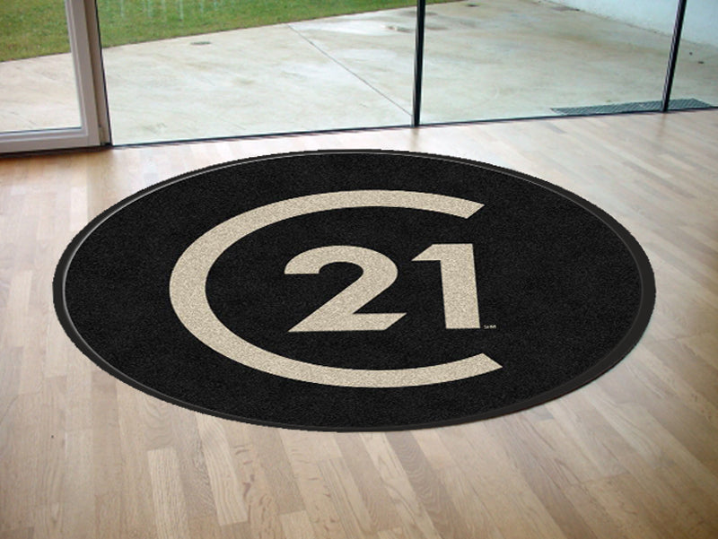 Century 21 Haggerty 3 X 3 Rubber Backed Carpeted HD Round - The Personalized Doormats Company