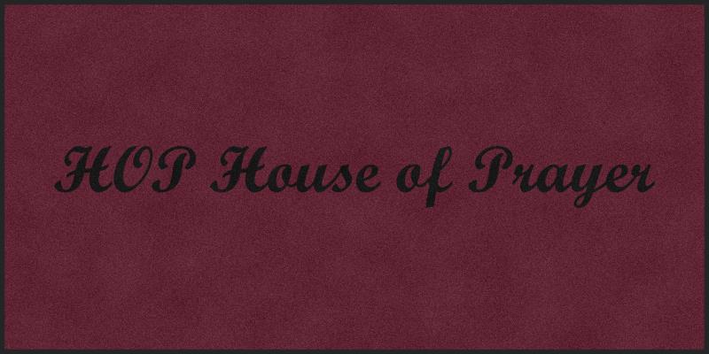 HOP House of Prayer 5 X 10 Rubber Backed Carpeted HD - The Personalized Doormats Company