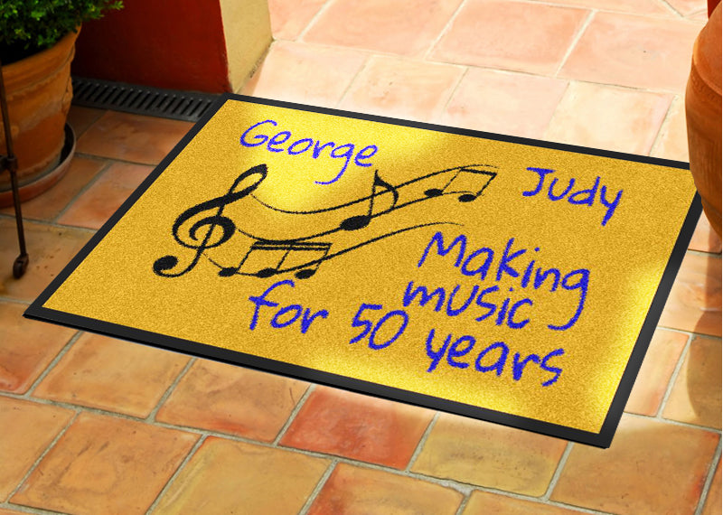 2 X 3 - MUSIC N-104429 2 X 3 Design Your Own Rubber Backed Carpeted 2' x 3' Doo - The Personalized Doormats Company