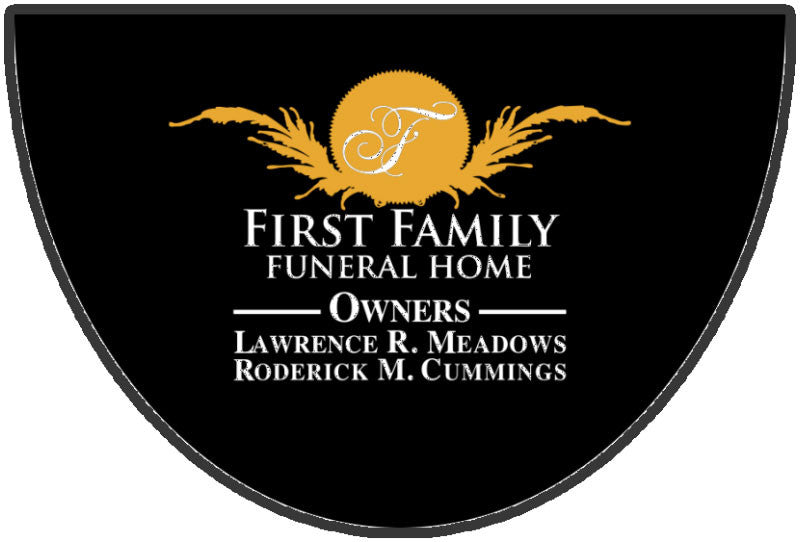 Funeral Home Rug 2 X 3 Rubber Backed Carpeted HD Half Round - The Personalized Doormats Company