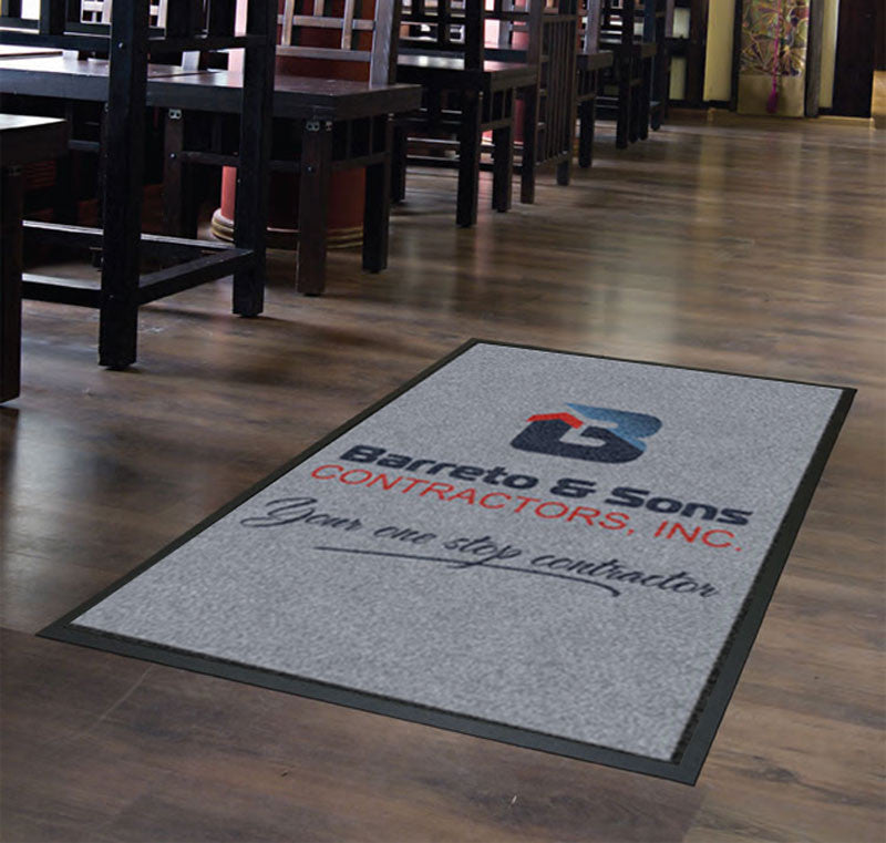 Barreto & sons contractors inc 4 X 6 Rubber Backed Carpeted HD - The Personalized Doormats Company