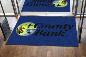 County Bank 4 X 6 Rubber Backed Carpeted HD - The Personalized Doormats Company