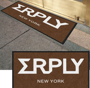 Erply blue 2 X 3.5 Rubber Backed Carpeted HD - The Personalized Doormats Company