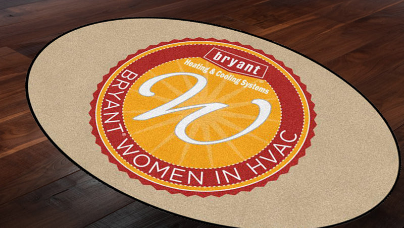 Federal Women in HVAC 4 X 6 Rubber Backed Carpeted HD Round - The Personalized Doormats Company