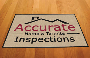 Accurate Home & Termite Inspections 2 X 3 Rubber Backed Carpeted HD - The Personalized Doormats Company