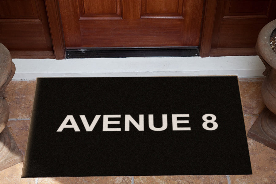 Avenue 8 Logo Mat - Black w/White Logo §