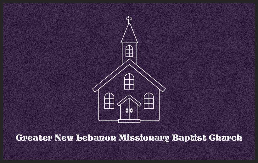 Greater New Lebanon Missionary Baptists 5 X 8 Rubber Backed Carpeted HD - The Personalized Doormats Company